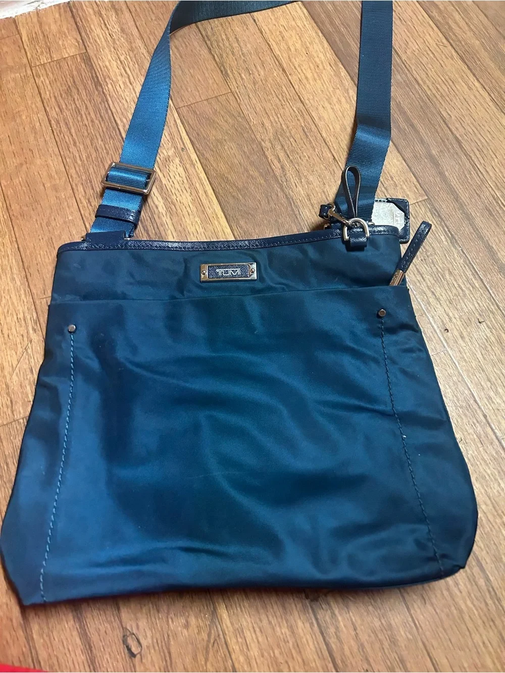 Tumi Navy Blue Nylon Messenger Crossbody Bag with Adjustable Strap